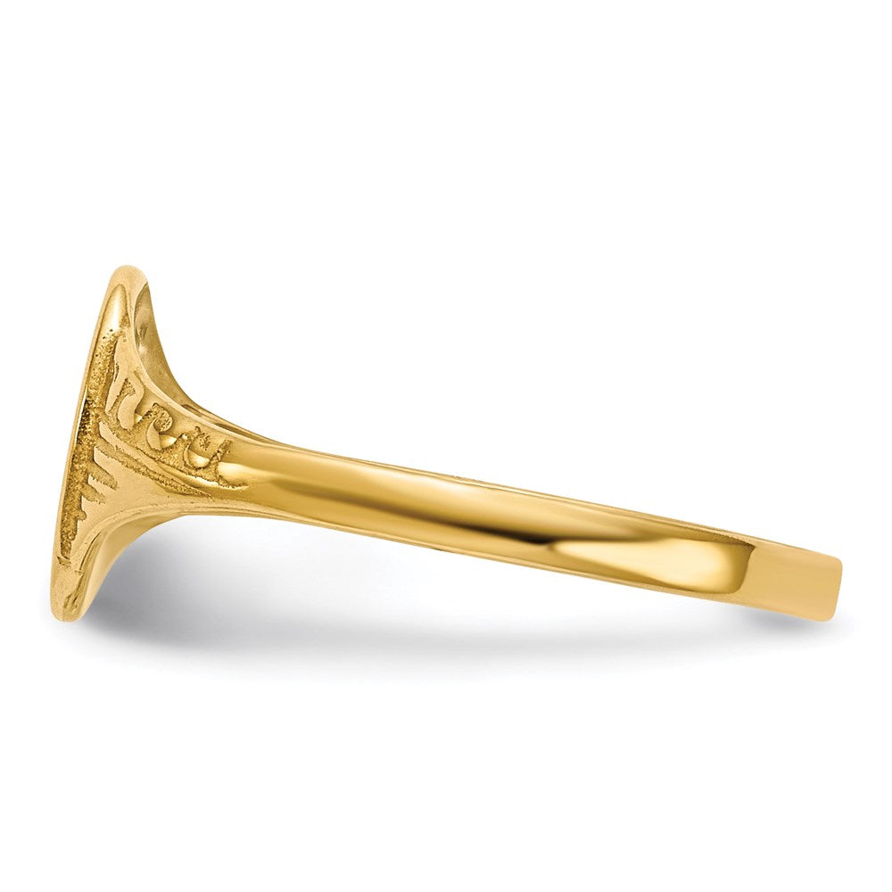 14k yellow gold oval polished child signet ring r520