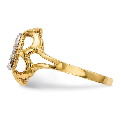 14k Two-tone Gold w/White Rhodium Polished Our Lady of Guadalupe Ring