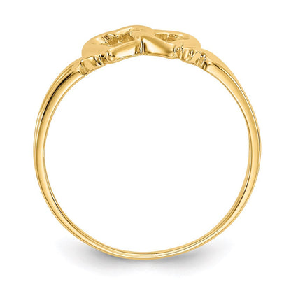 14k yellow gold heart ring r59