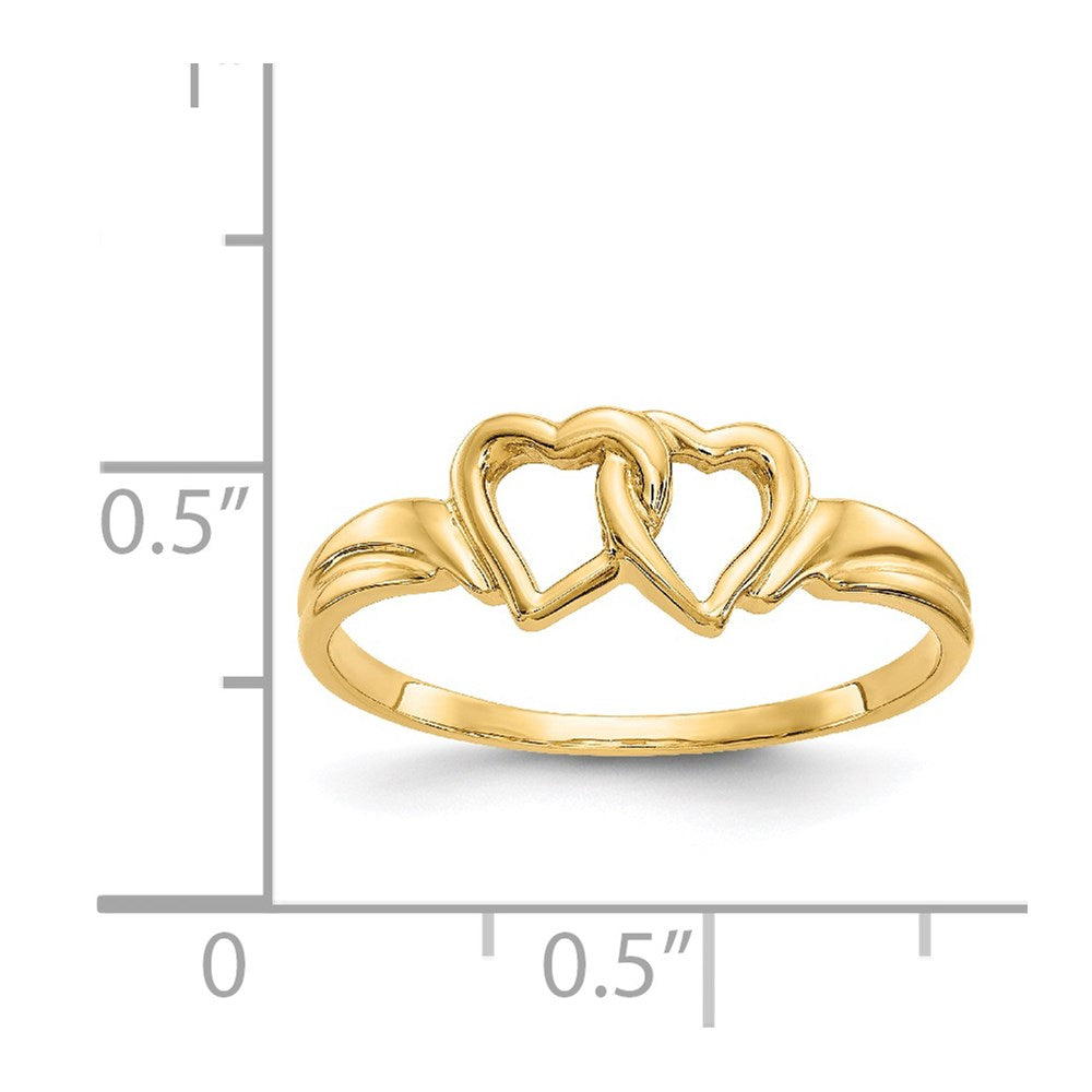 14k yellow gold heart ring r59