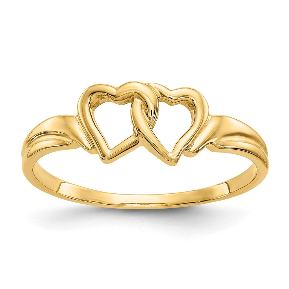 14k yellow gold heart ring r59