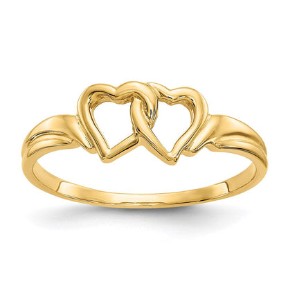 14k yellow gold heart ring r59