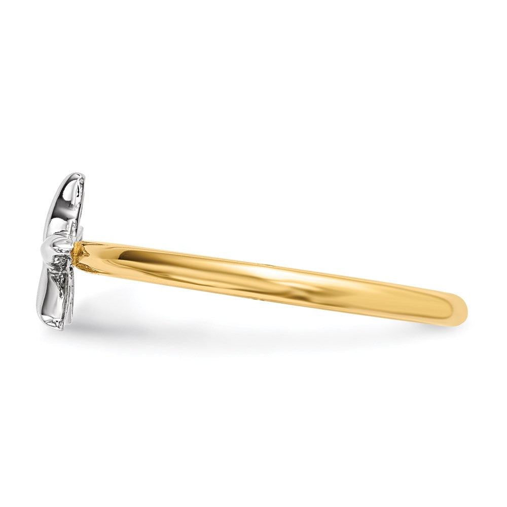 14k two tone gold polished starfish ring r602