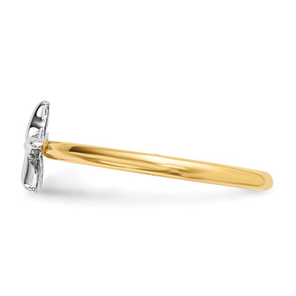 14k two tone gold polished starfish ring r602
