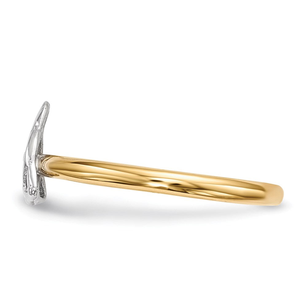 14k two tone gold polished trinity knot ring r622