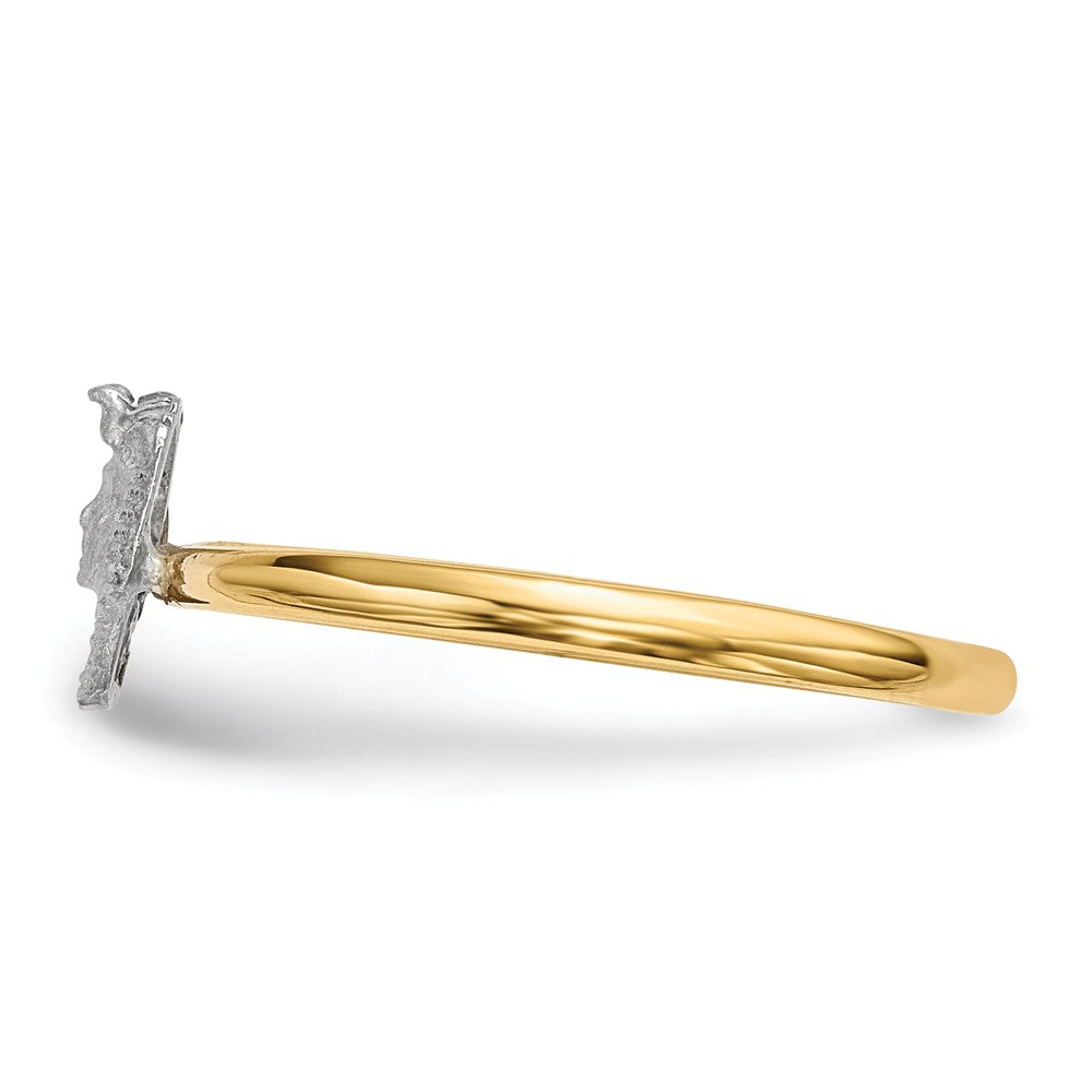 14k two tone gold polished and satin pharaoh ring r625
