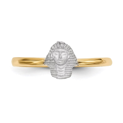 14k two tone gold polished and satin pharaoh ring r625