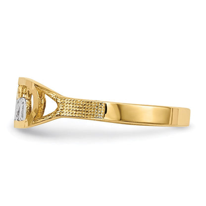 14k yellow gold w rhodium diamond cut taken ring r648