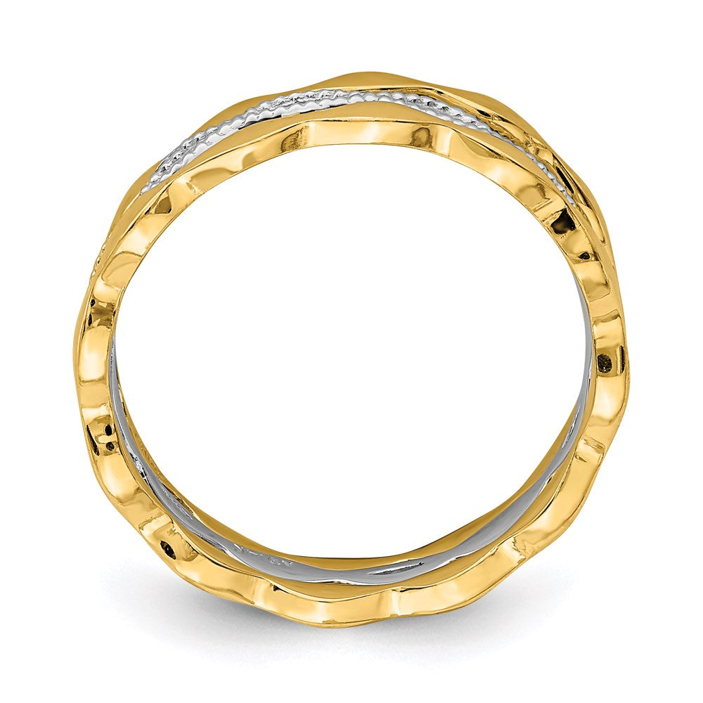 14k yellow white gold set of 3 stackable rings r658