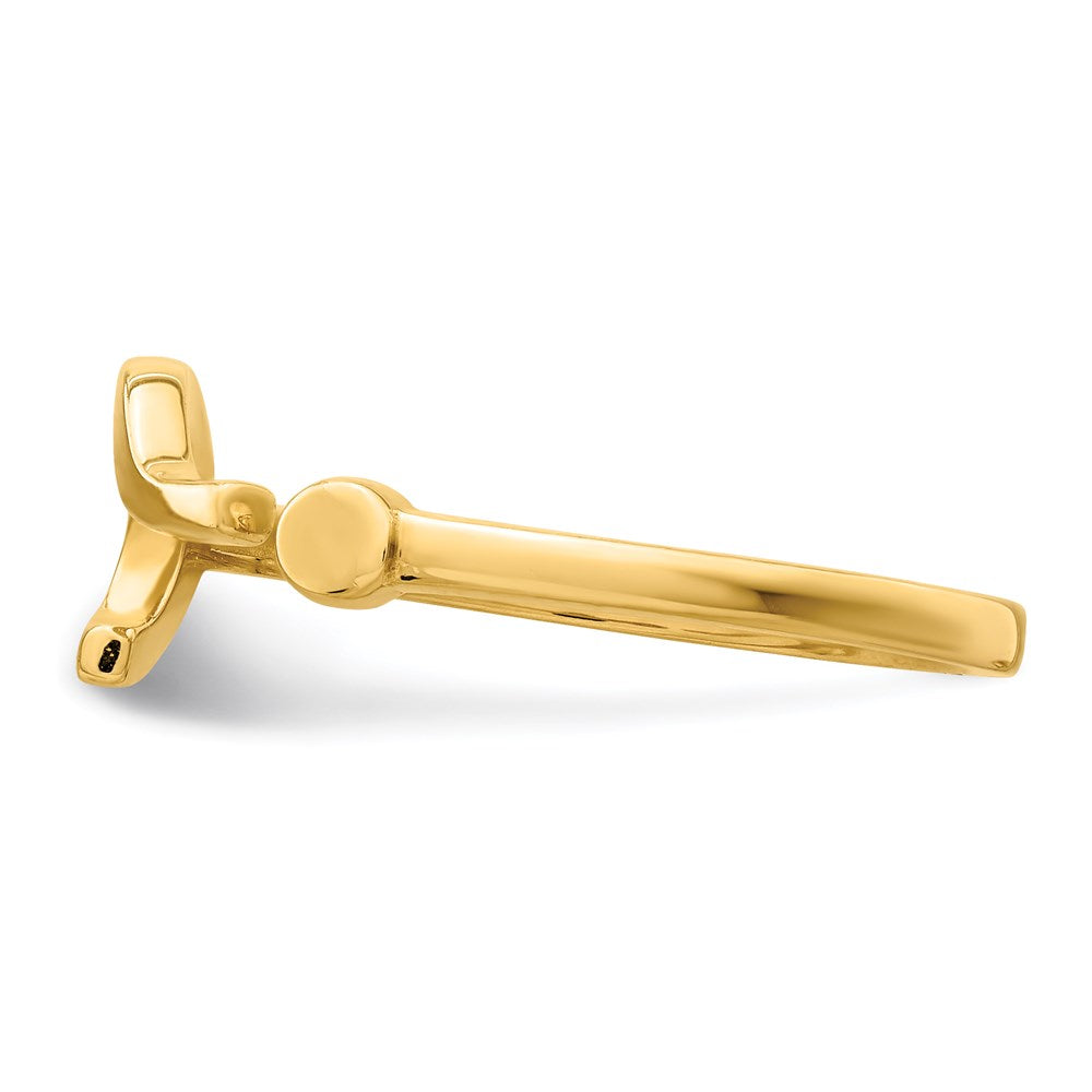 14k yellow gold question mark adjustable ring r662