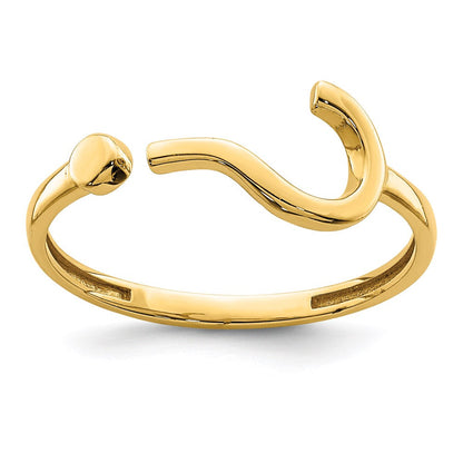 14k yellow gold question mark adjustable ring r662