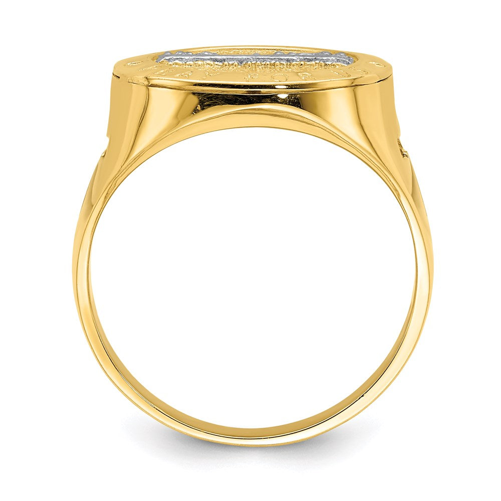 14k yellow gold w rhodium the last super mens ring r668