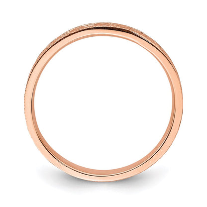 14k rose gold polished floral band r672r