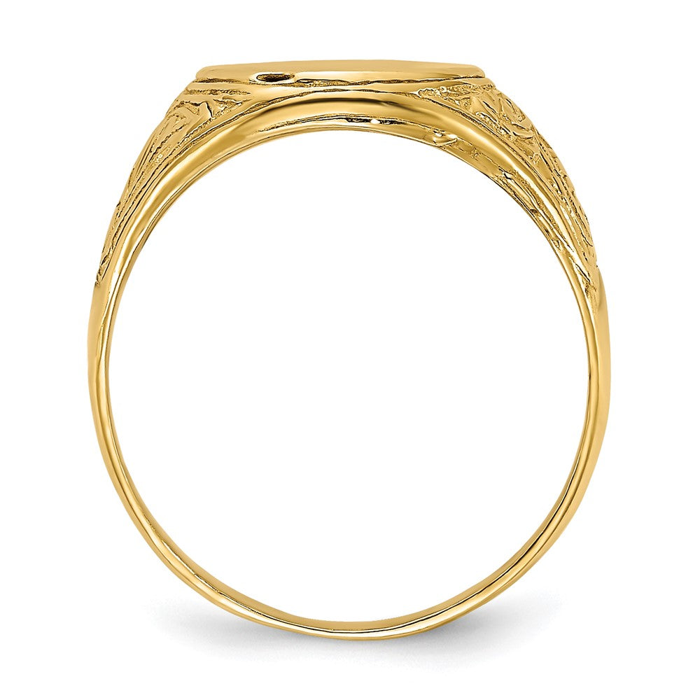 14k Yellow Gold Oval Signet Baby Ring