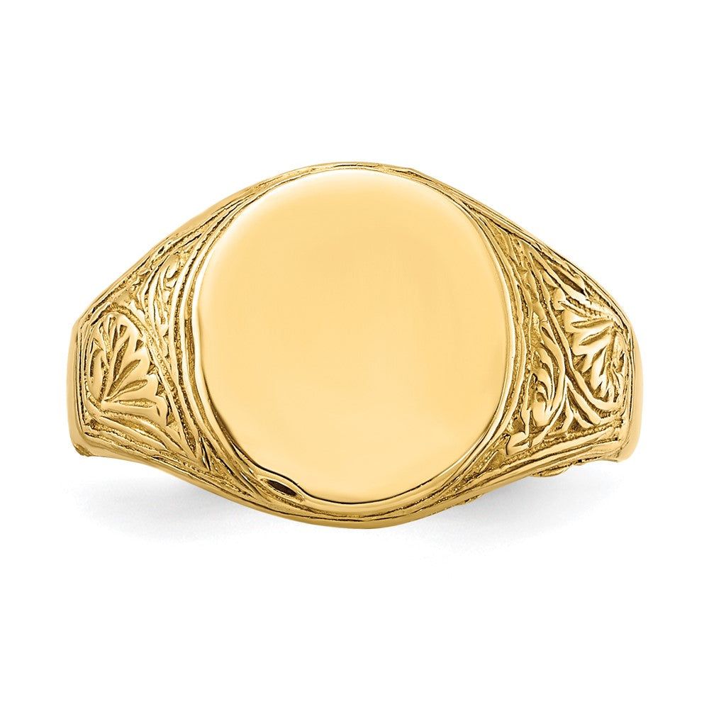 14k Yellow Gold Oval Signet Baby Ring
