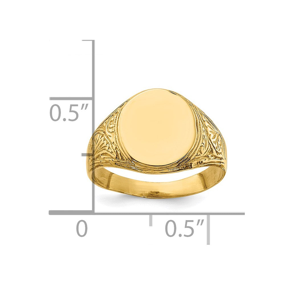 14k Yellow Gold Oval Signet Baby Ring