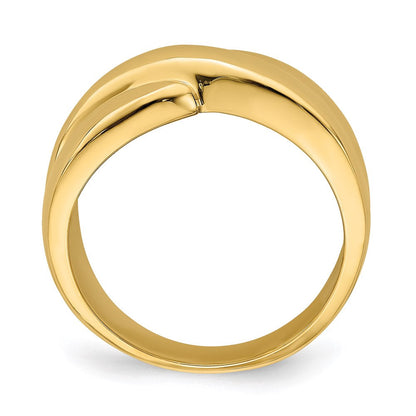 14k yellow gold polished fashion dome ring r709