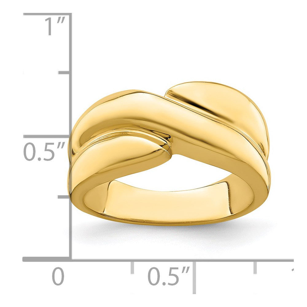 14k yellow gold polished fashion dome ring r709