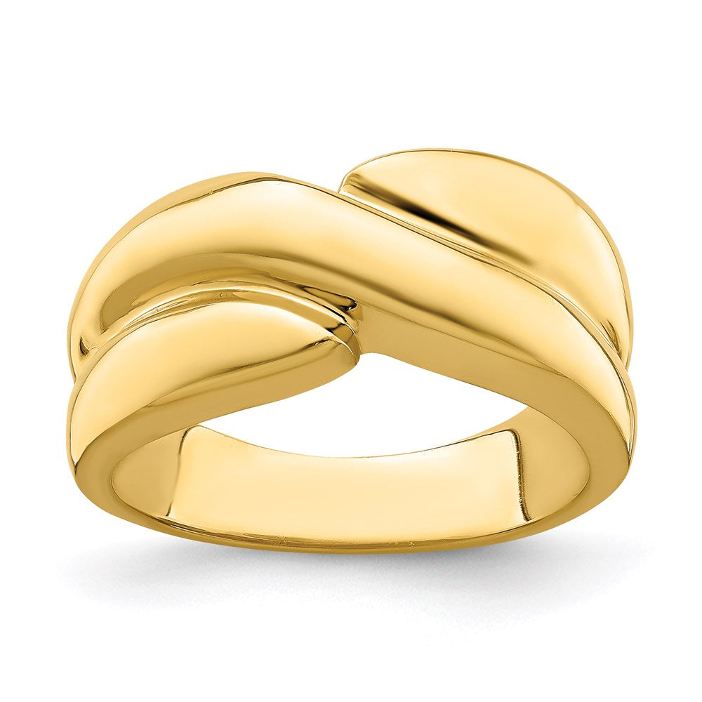 14k yellow gold polished fashion dome ring r709