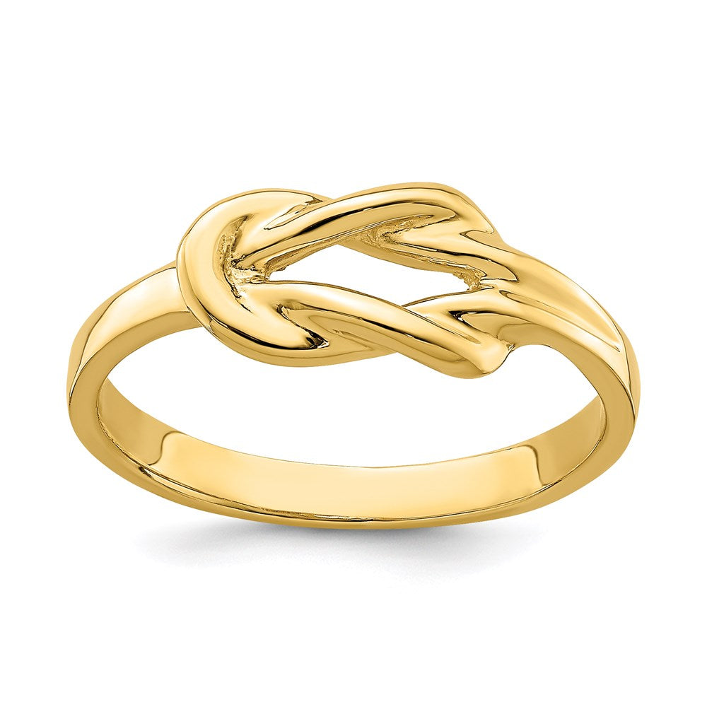 14k yellow gold polished freeform love knot ring r765