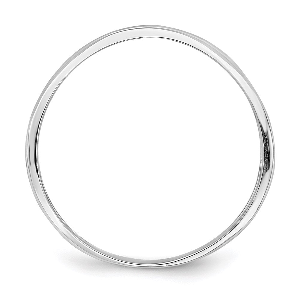 14k white gold double wave fashion thumb ring r776