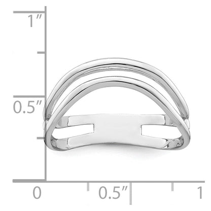 14k white gold double wave fashion thumb ring r776