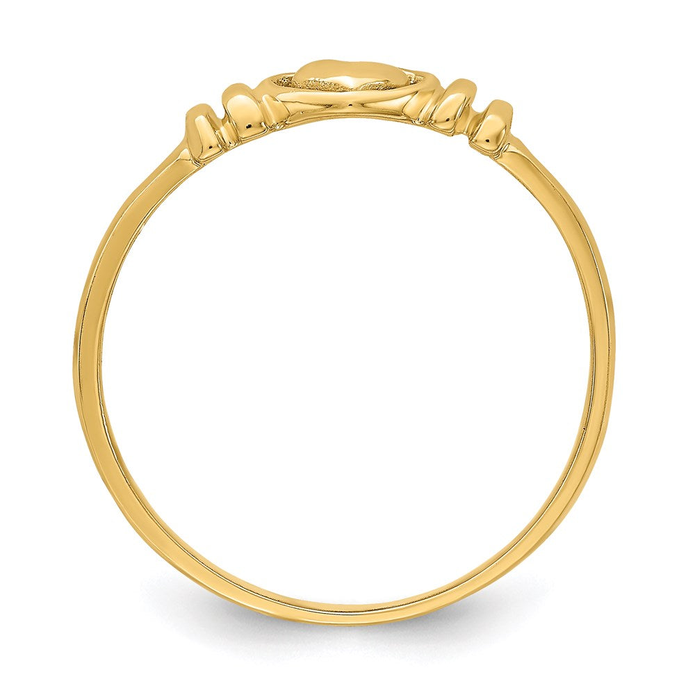 14k yellow gold polished heart ring r778