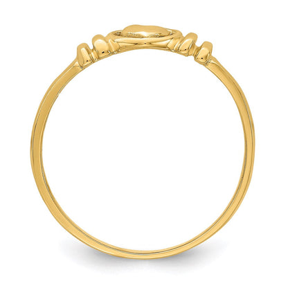 14k yellow gold polished heart ring r778