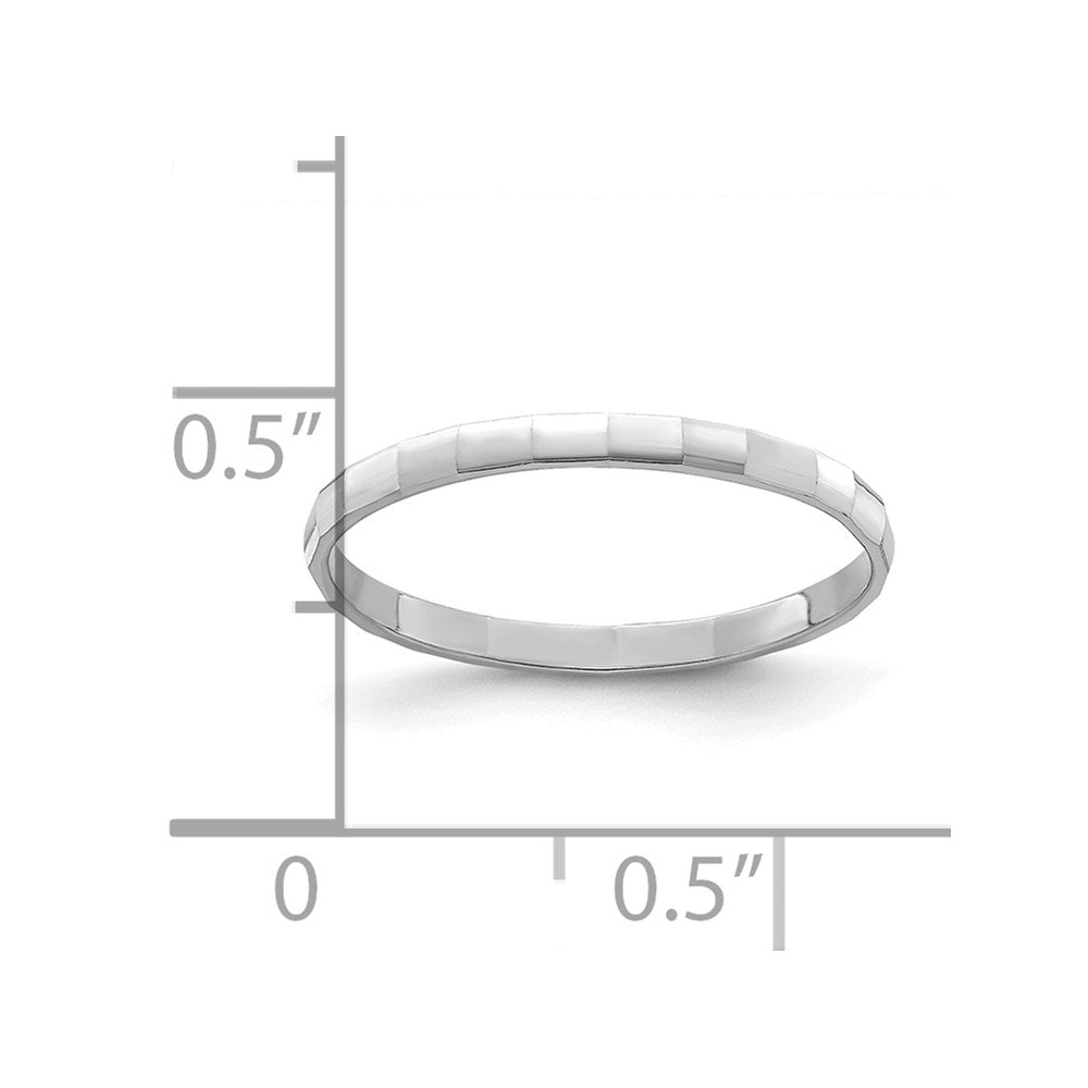 14k white gold bamboo band childs ring r783w