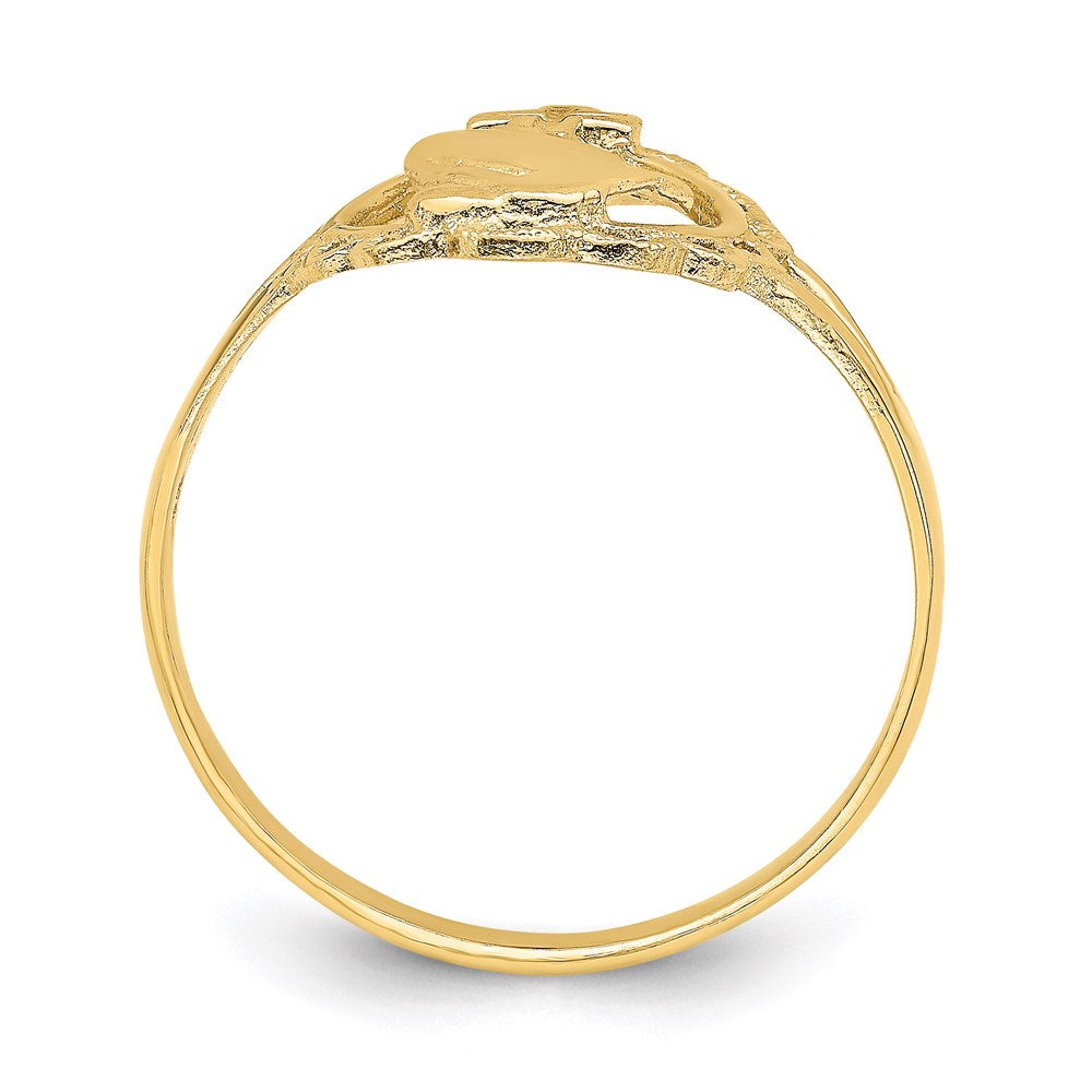 14k yellow gold polished praying hands and cross ring r846