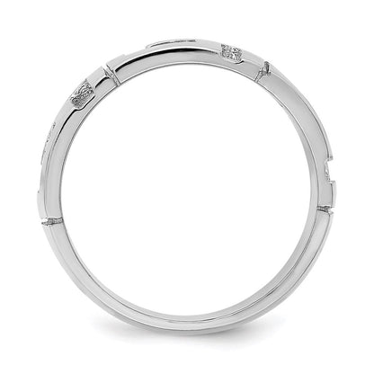 14k white gold cut out greek key band r873