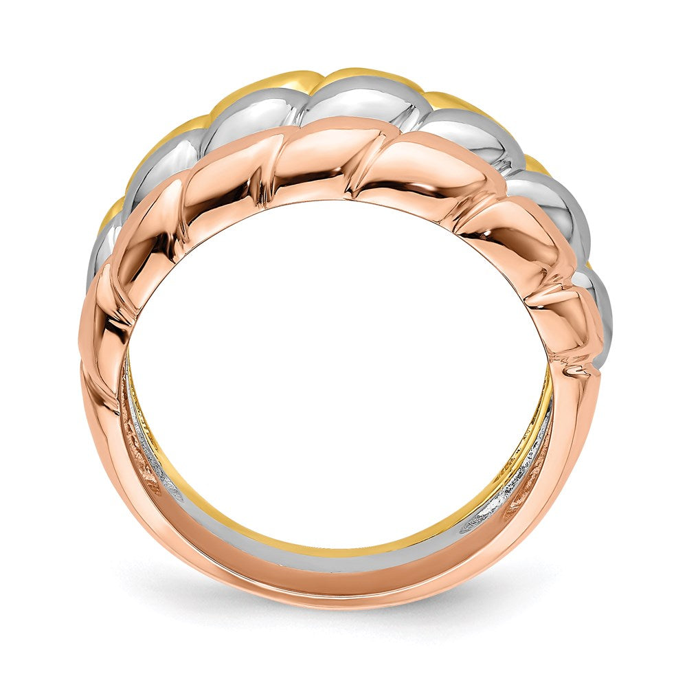 14k tri color gold triple shrimp band r886