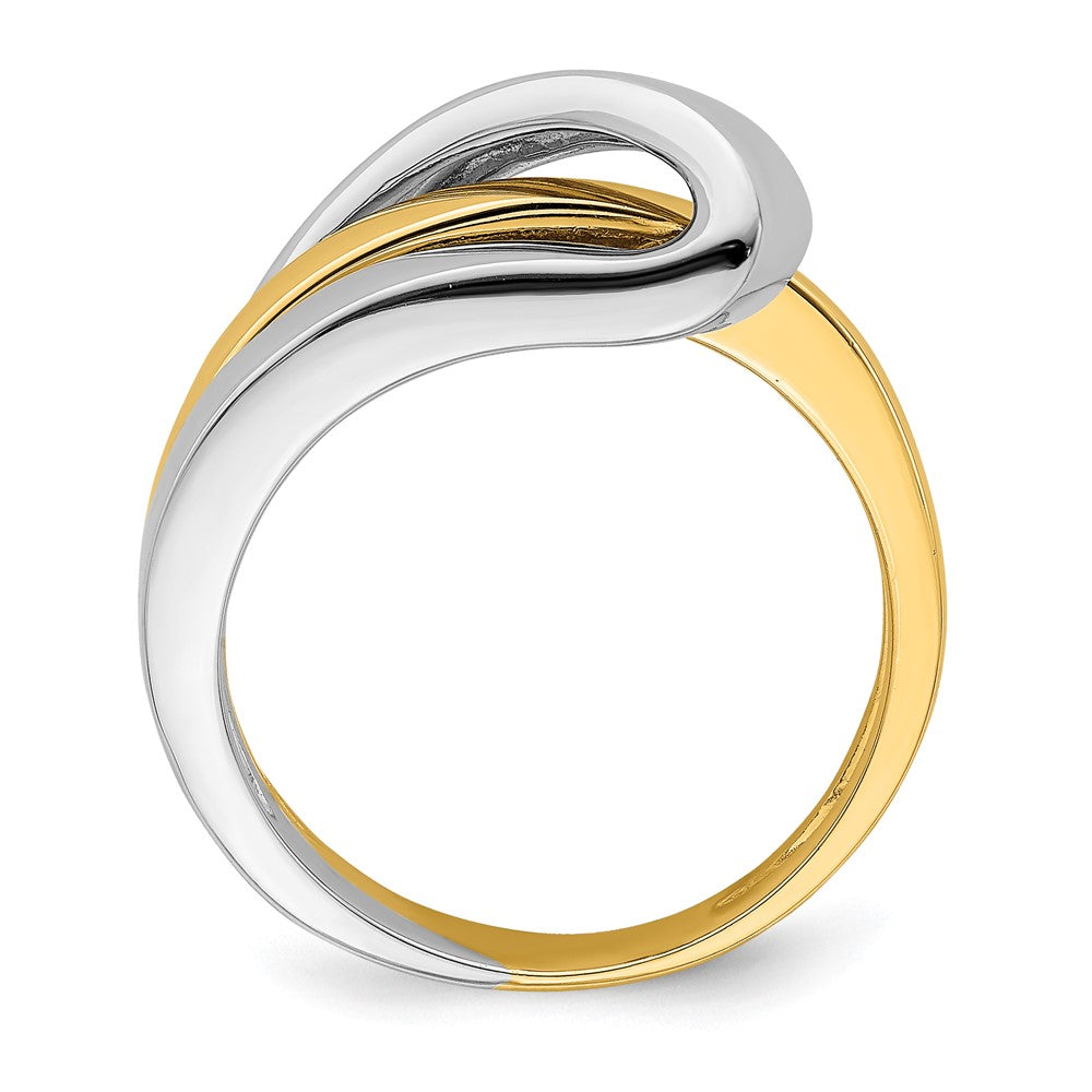 14k two tone gold polished w folded design band r897