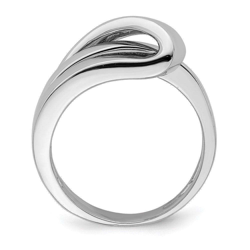 14k white gold polished w folded design band r897w