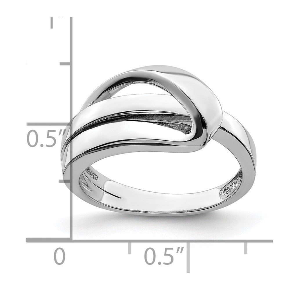 14k white gold polished w folded design band r897w
