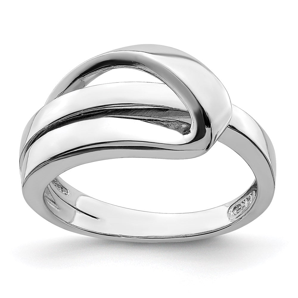14k white gold polished w folded design band r897w