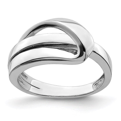 14k white gold polished w folded design band r897w