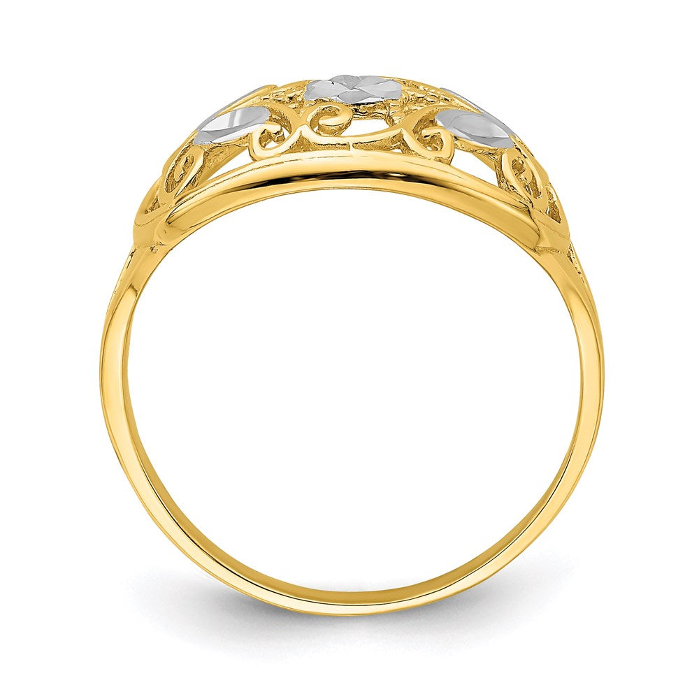 14k yellow gold w rhodium d c oval filigree ring r939