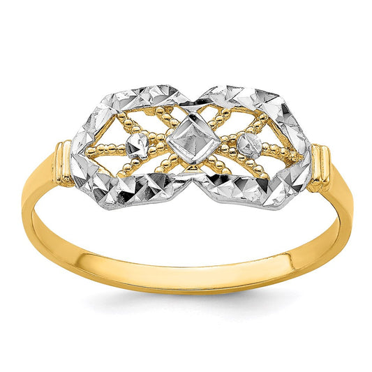 14k yellow gold w rhodium d c double octagon ring r941