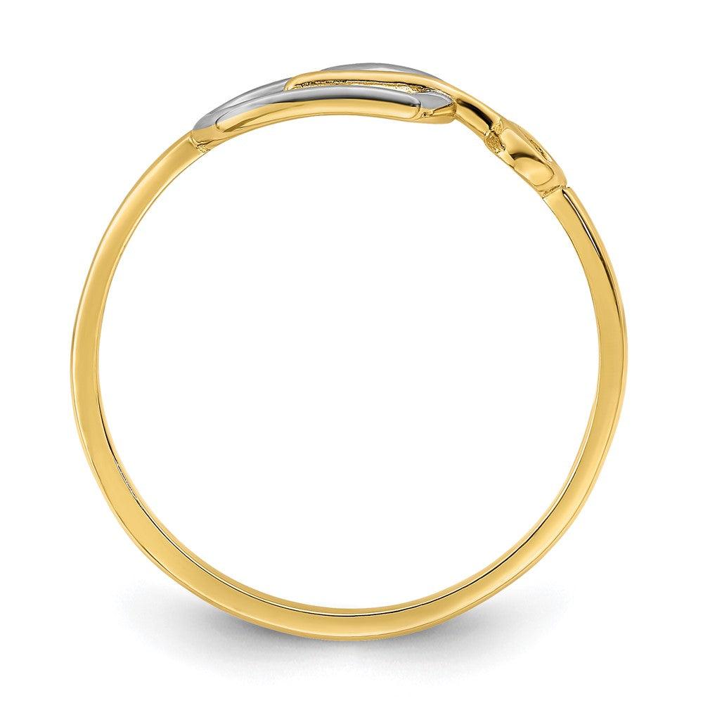 14k yellow gold w rhodium heart and key ring r948