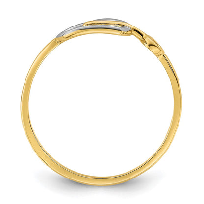14k yellow gold w rhodium heart and key ring r948