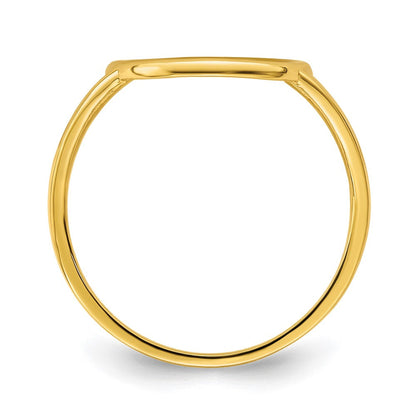 14k yellow gold polished tree of life in circle ring r949