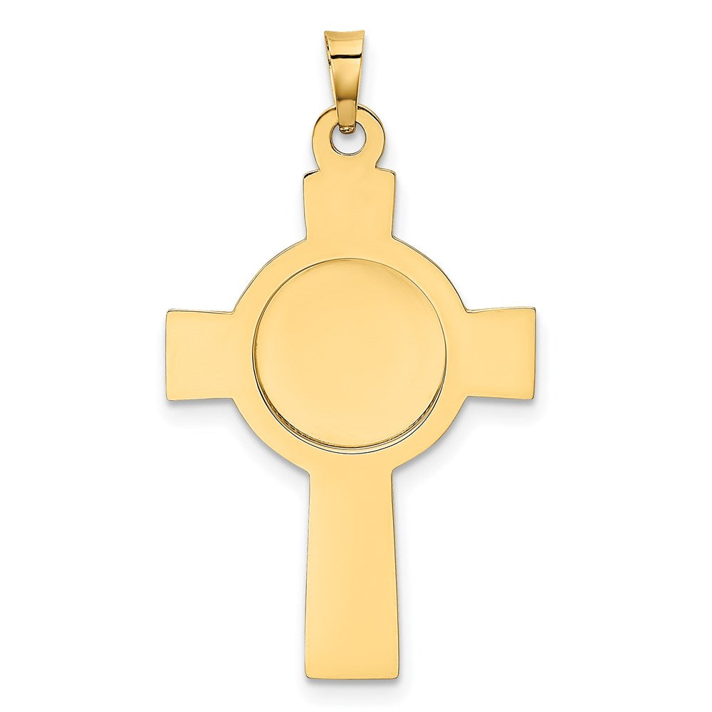 14k Yellow Gold Cross w/St. Christopher Medal Pendant