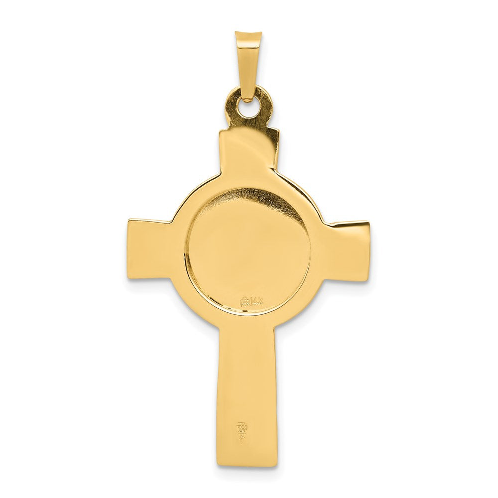 14k Yellow Gold Cross w/St. Michael Medal Pendant