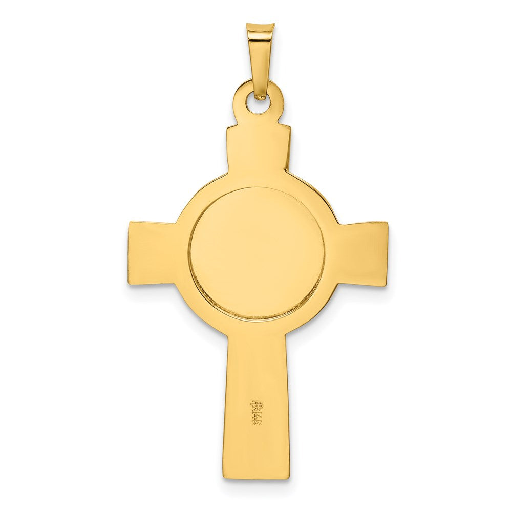 14k Yellow Gold Cross w/Navy Insignia Pendant