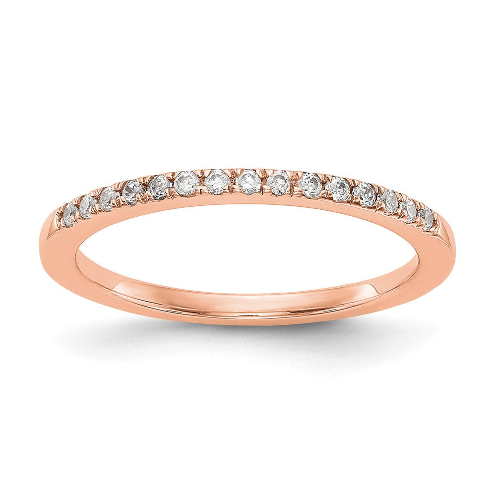 14k Rose Gold Real Diamond Wedding Band