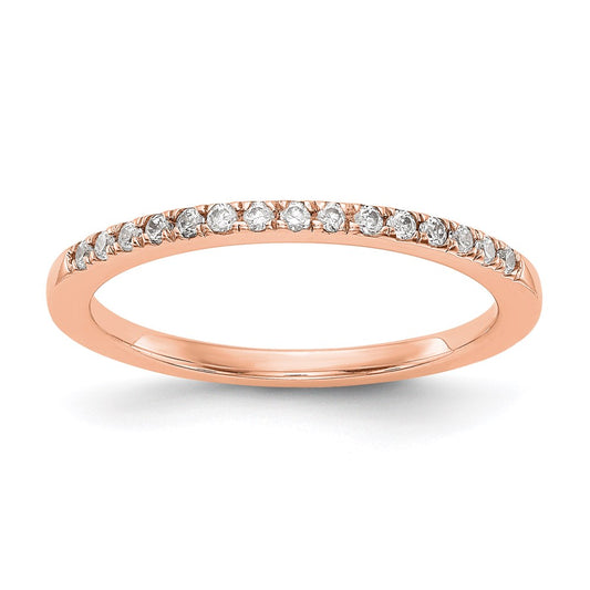 14k Rose Gold Real Diamond Wedding Band