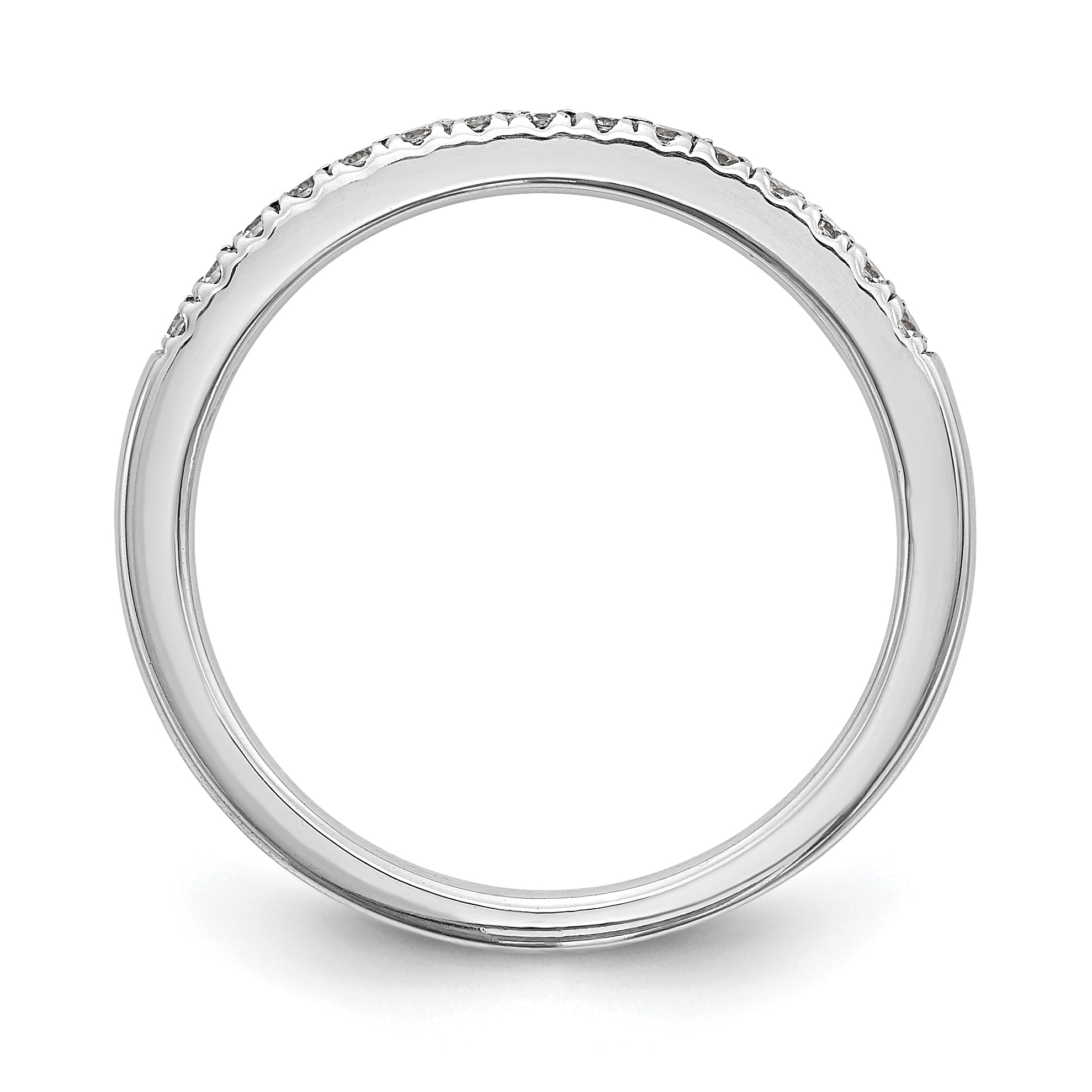 0.15ct. CZ Solid Real 14k White Gold Wedding Wedding Band Ring
