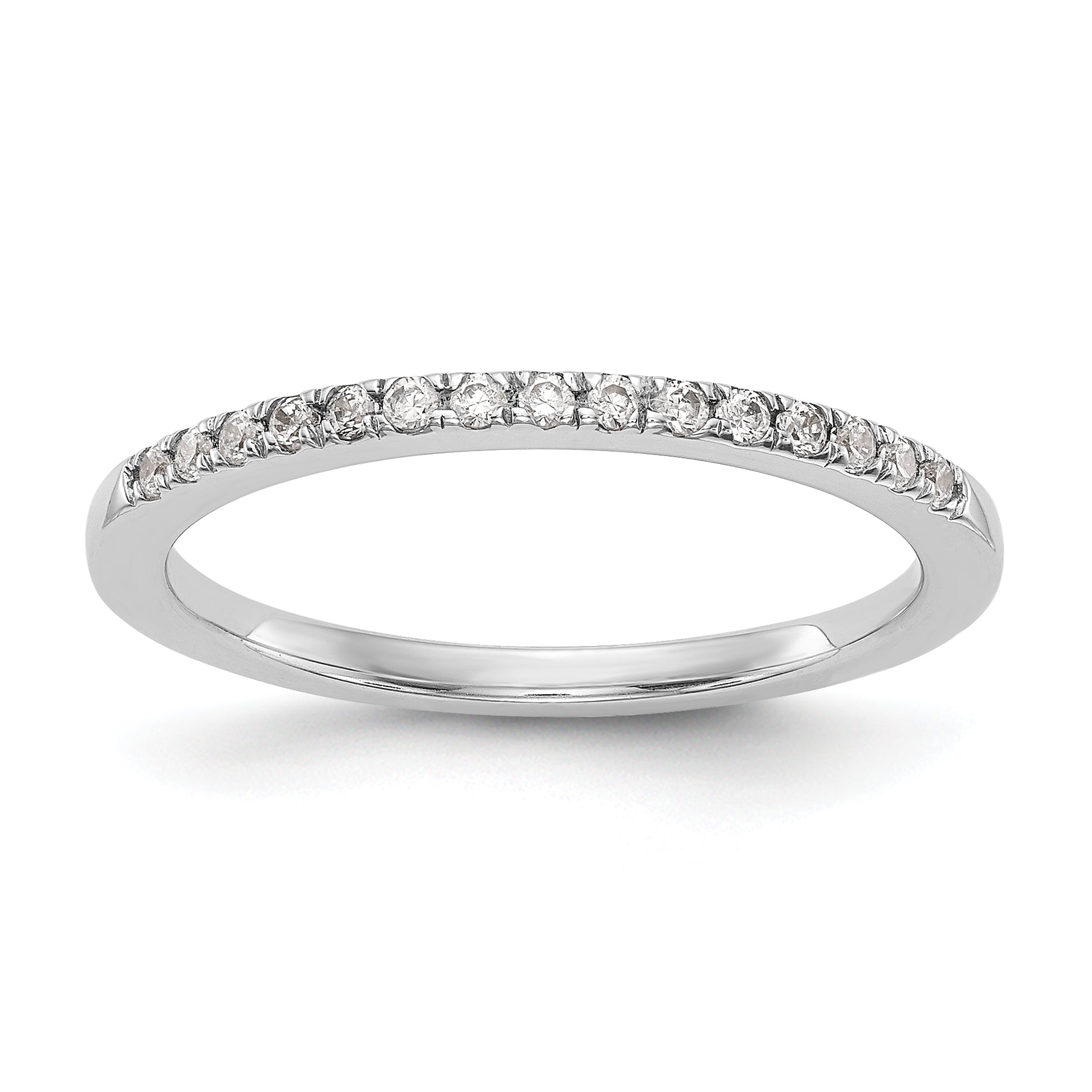 0.15ct. CZ Solid Real 14k White Gold Wedding Wedding Band Ring