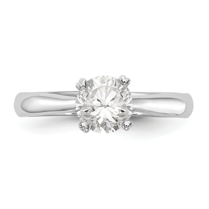 0.25ct. CZ Solid Real 14k White Gold Round Solitaire Engagement Ring Engagement Polished